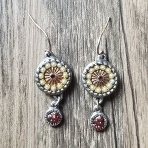 Ruby or Garnet Dangle Earrings